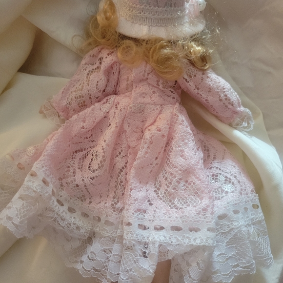Pretty In Pink & Lace Porcelain Doll - Picture 9 of 9